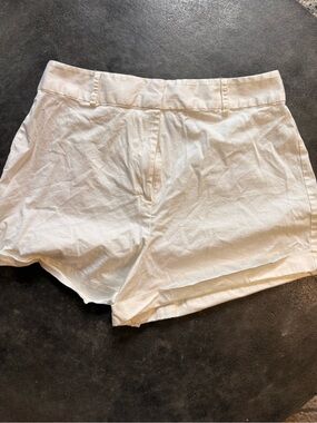 DANIELLE BERNSTEIN White Cotton Flat-Front Men's Shorts